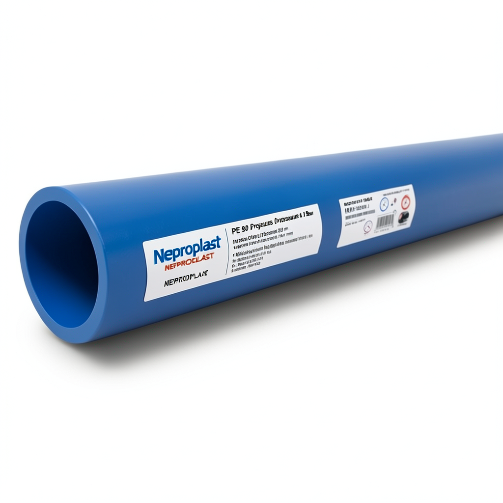 Neproplast HDPE Pipes PE 80 Pressure 6 Bar Outside Diameter 630 mm Thickness 28.7 mm Blue | NEPROPLAST