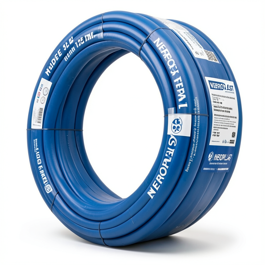 HDPE Pipes PE 80 Pressure 4 Bar Outside Diameter 125 mm Thickness 3.9 mm Blue | NEPROPLAST