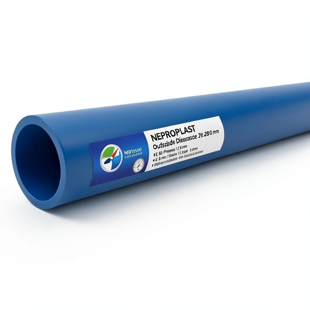 مواسير HDPE PE 80 ضغط 6 بار قطر خارجي 280 مم سمك 12.8 مم أزرق | نيبروبلاست