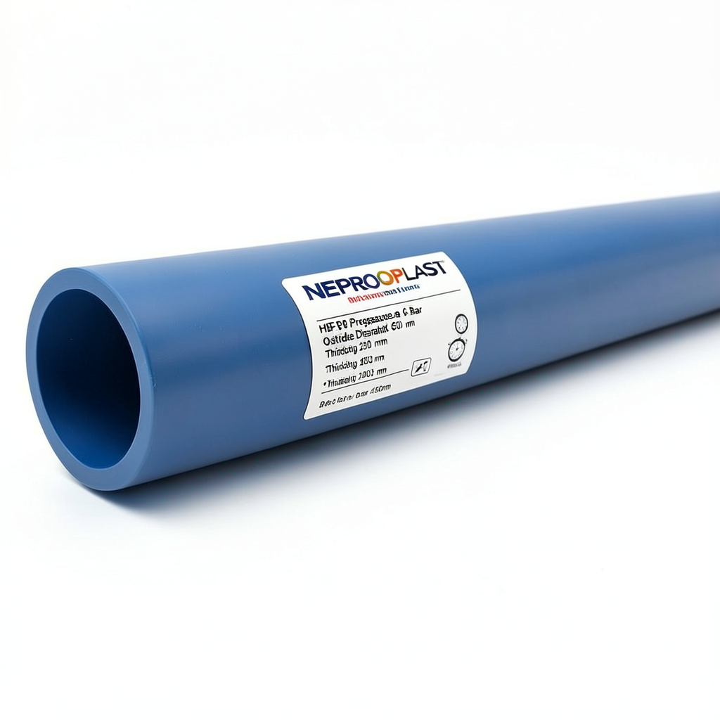 مواسير HDPE PE 80 ضغط 6 بار قطر خارجي 450 مم سمك 20.5 مم لون أزرق | نيبروبلاست