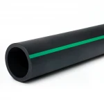 HDPE Plastic Pipe  PN 15.9 Bar [PE 63] OD 250 mm  SDR 7.4  Color Black with Green Stripes | Almona Factory