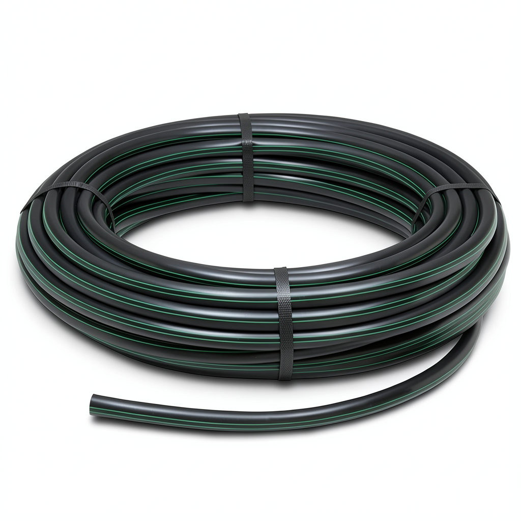 لفة أنابيب بلاستيك HDPE ضغط 10 بار PE 80 قطر خارجي 32 مم SDR 13.6 لون أسود