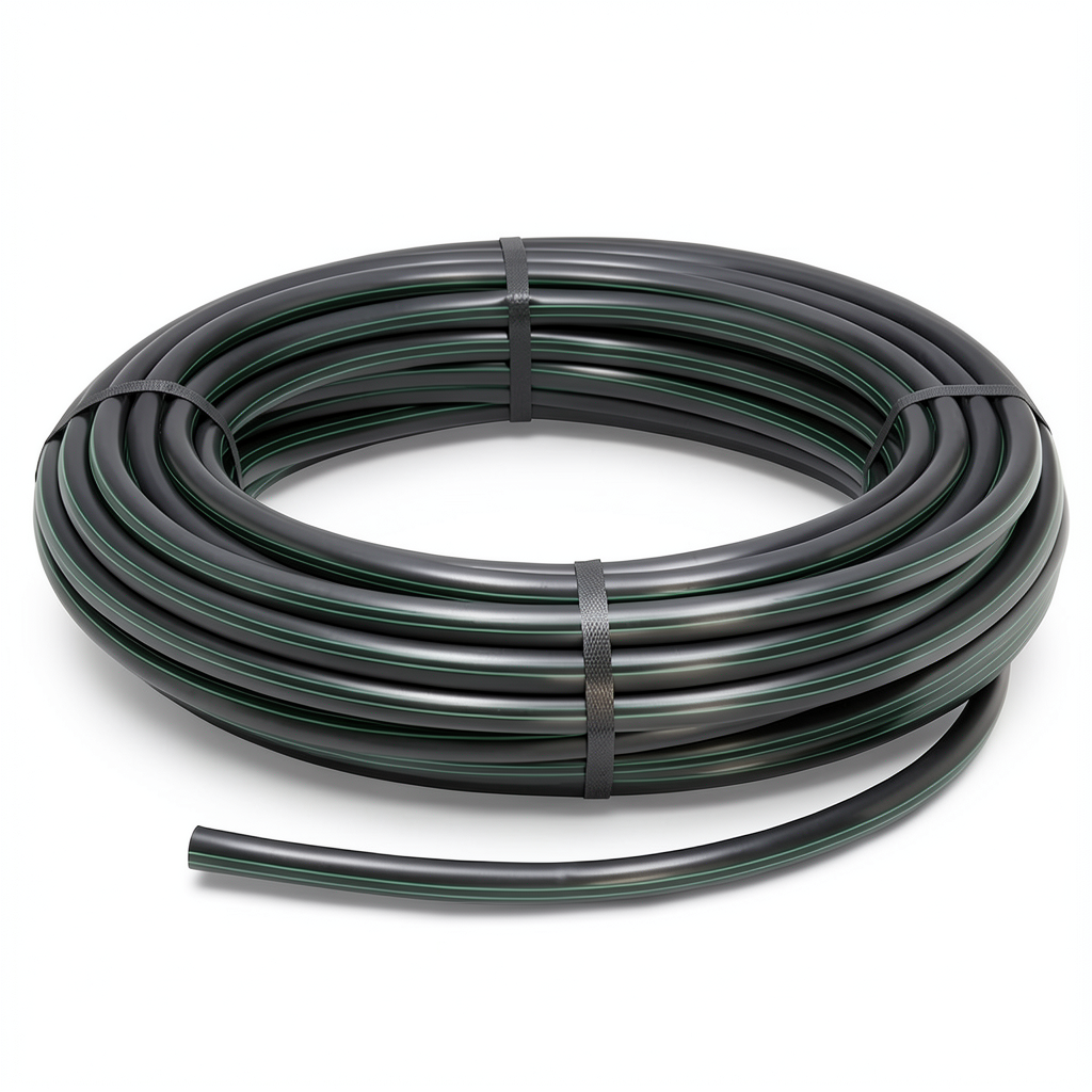 لفة أنابيب HDPE ضغط 10 بار PE 80 قطر خارجي 50 مم SDR 13.6 لون أسود
