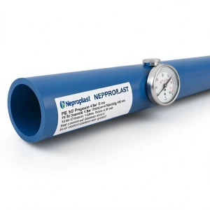 مواسير HDPE نيبروبلاست PE 80 ضغط 4 بار قطر خارجي 160 مم سمك 4.9 مم لون ازرق | نيبروبلاست