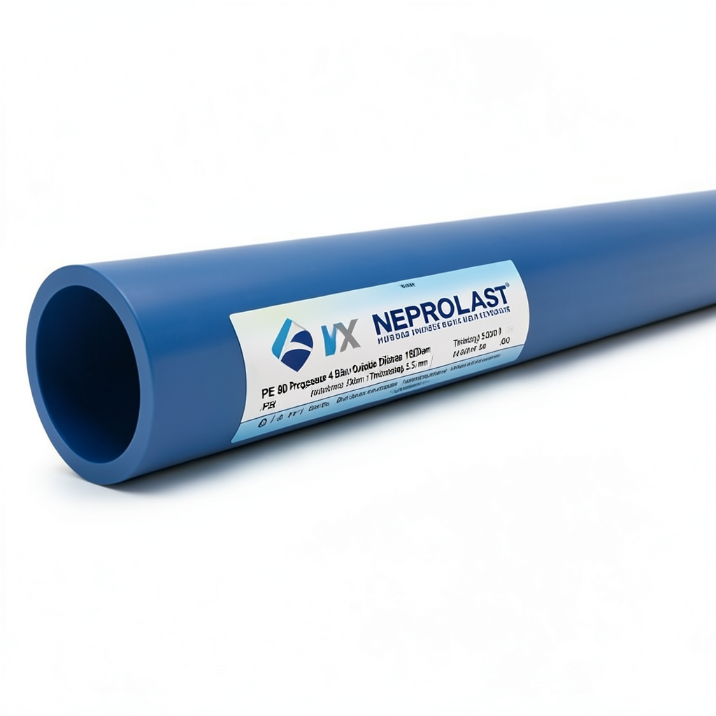 HDPE Pipes PE 80 Pressure 4 Bar Outside Diameter 180 mm Thickness 5.5 mm Blue | NEPROPLAST