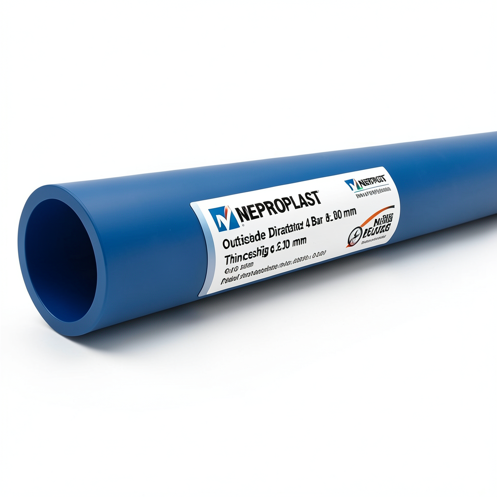 مواسير HDPE PE 80 ضغط 4 بار قطر خارجي 200 مم سمك 6.2 مم لون ازرق | نيبروبلاست