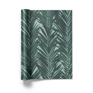 Leaf Patterned Wallpaper 10m x 0.53m Dark Green, Model 10031-07
