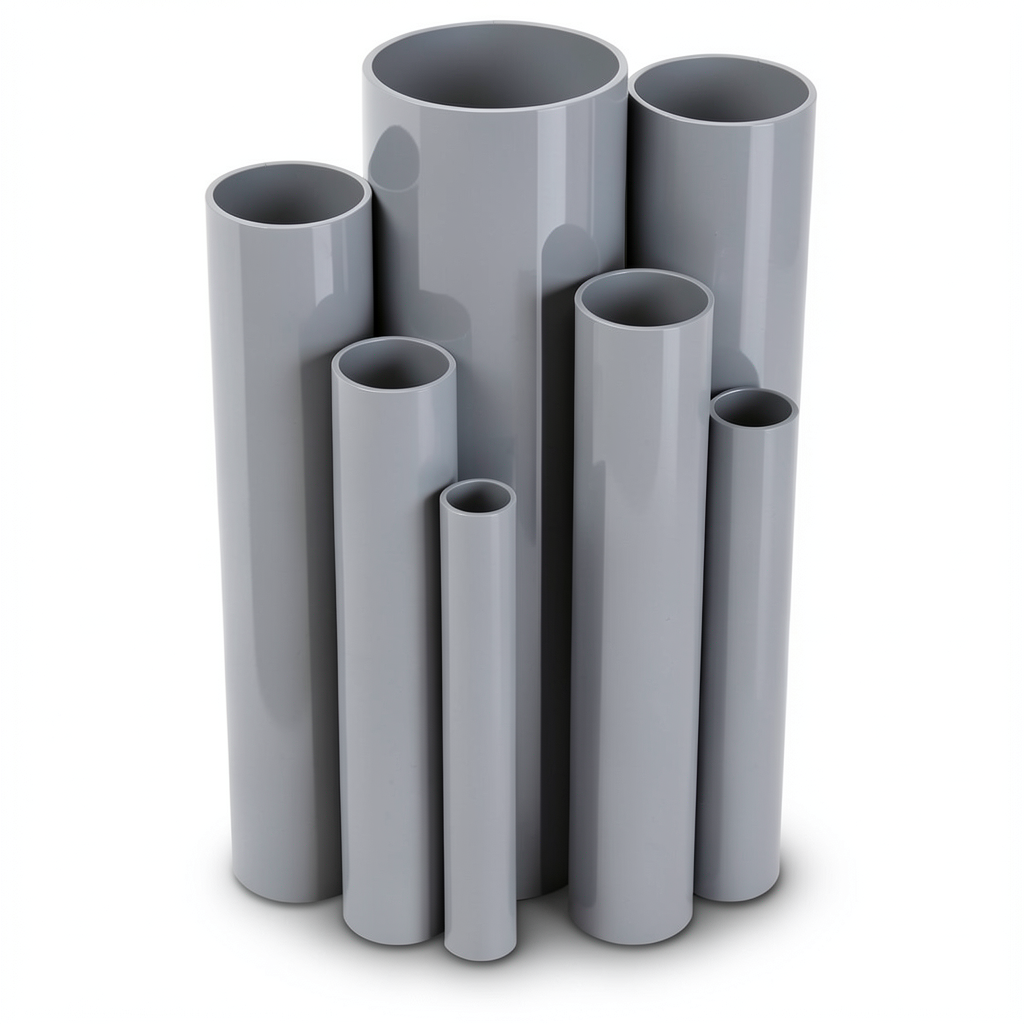 مواسير UPVC ضغط 16/20 قطر خارجي 50 مم سمك 3.7 مم لون رمادي
