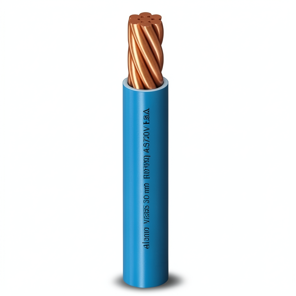 Stranded Single Electrical Wire 300mm 450/750V Copper Conductor PVC Insulation, Blue | Al Fanar