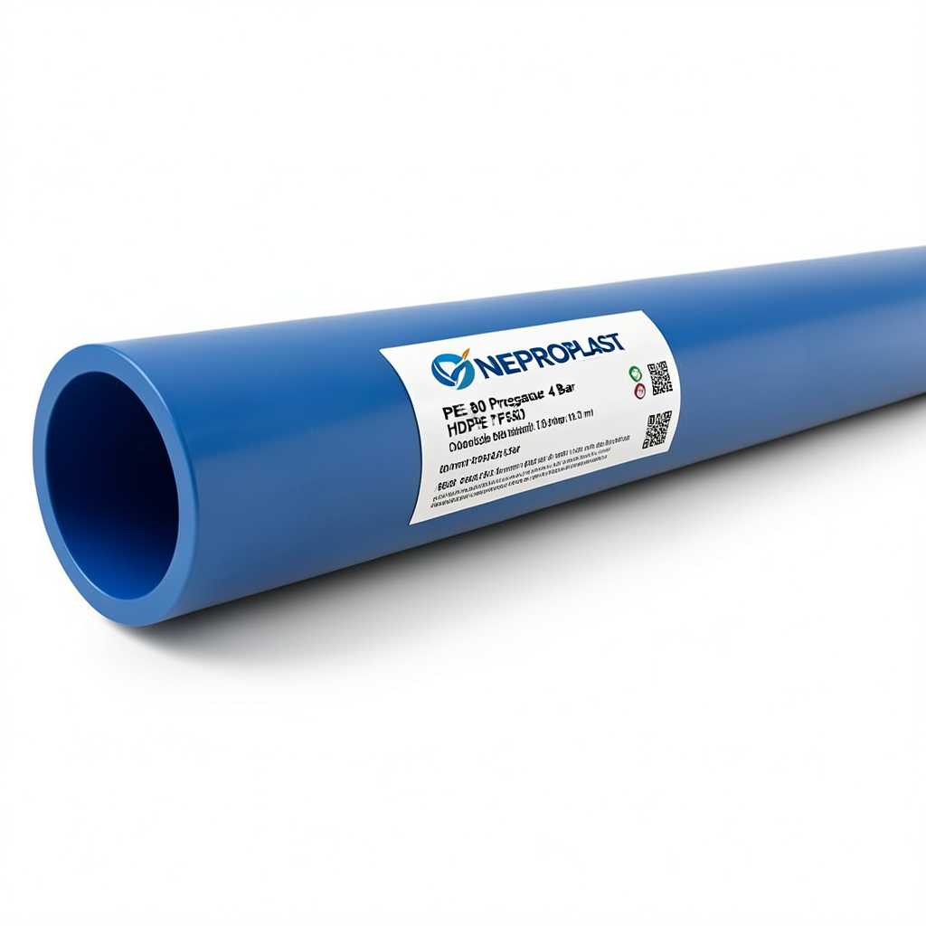 HDPE Pipes PE 80 Pressure 4 Bar Outside Diameter 630 mm Thickness 19.3 mm Blue | NEPROPLAST