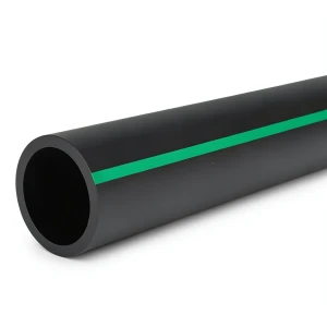 HDPE Polyethylene Pipe Nominal Pressure 4 Bar PE 80 OD 200 mm SDR 33 Black with Green Stripes