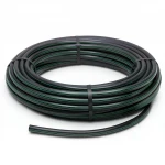 HDPE Plastic Coil Pipe  Nominal Pressure 4 Bar [PE 63] OD 75 mm  SDR 26  Color Black with Green Stripes | Almona Factory