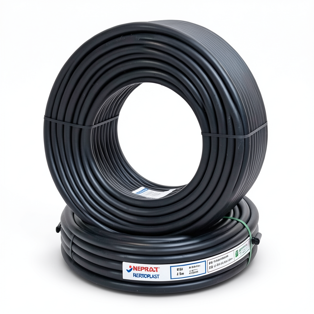 أنابيب HDPE PE 80 ضغط 4 بار قطر خارجي 125 مم سمك 3.9 مم لون أسود | نيبروبلاست