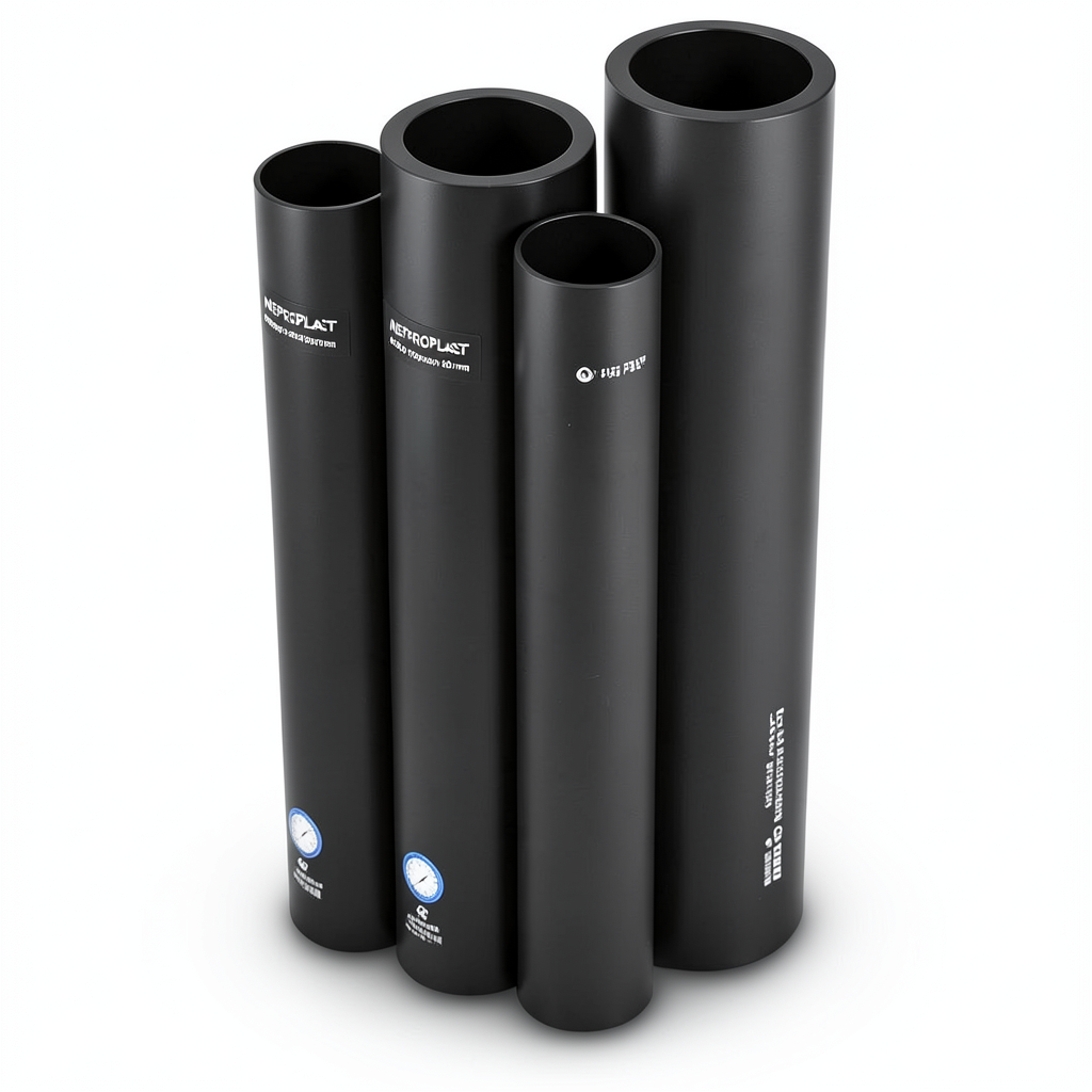 مواسير HDPE PE 80 ضغط 4 بار قطر خارجي 160 مم سمك 4.9 مم لون أسود | نيبروبلاست