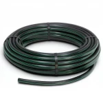 HDPE Plastic Coil Pipe  PN 4 Bar [PE 63] OD 50 mm  SDR 26  Color Black with Green Stripes | Almona Factory