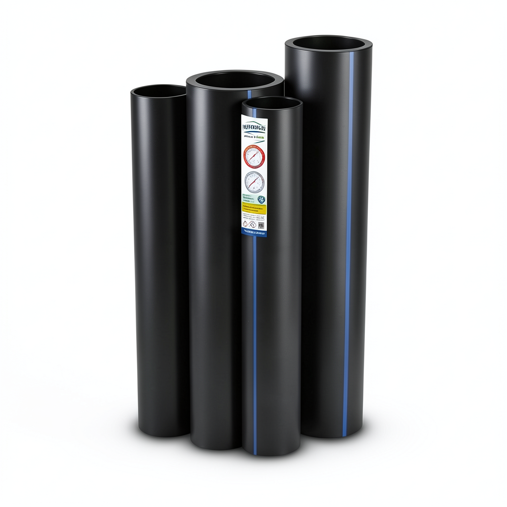 HDPE Pipes PE 80 Pressure 4 Bar Outside Diameter 200 mm Thickness 6.2 mm Black | NEPROPLAST