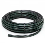 HDPE Plastic Coil Pipe  Nominal Pressure 6 Bar [PE 63] Outside Diameter 40 mm  SDR 17.6  Color Black with Green Stripes | Almona Factory