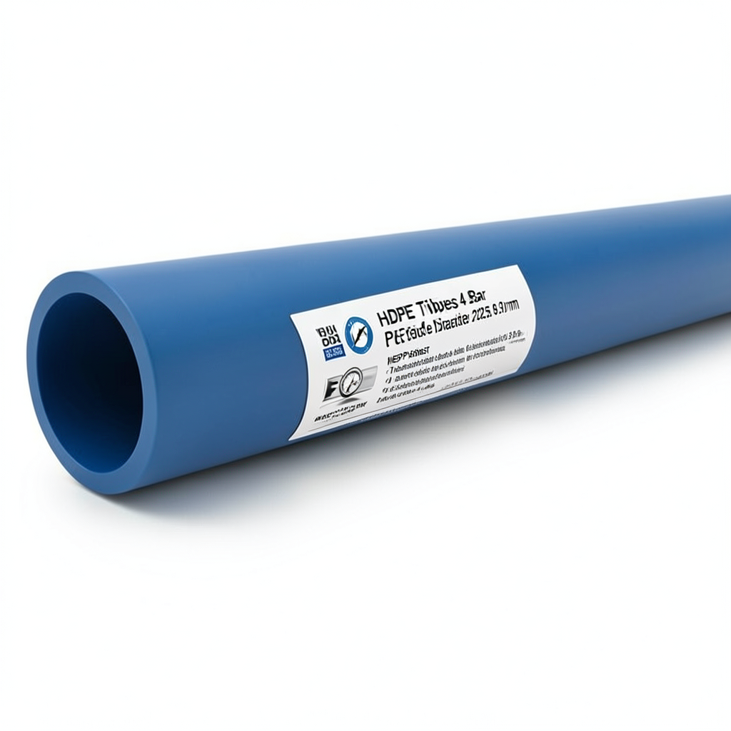 مواسير HDPE PE 80 ضغط 4 بار قطر خارجي 225 مم سمك 6.9 مم لون أزرق | نيبروبلاست