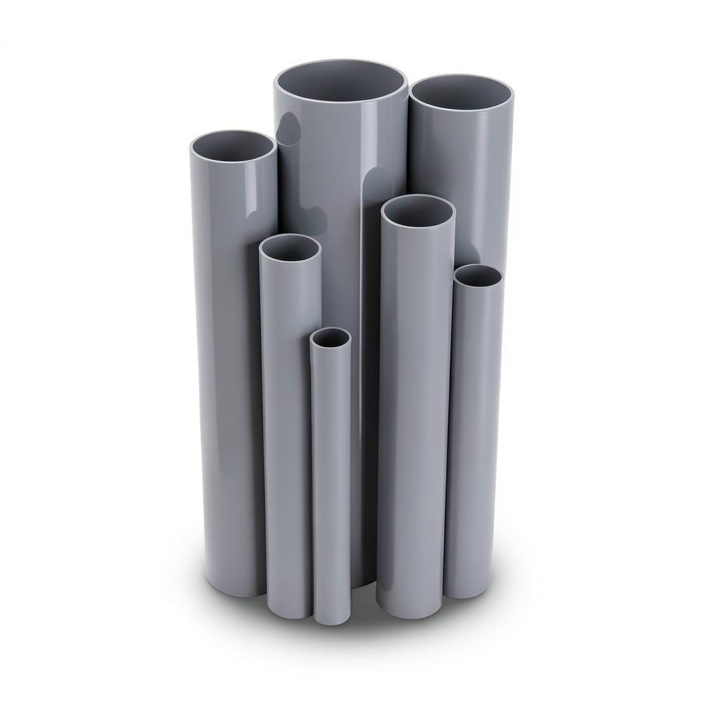 مواسير UPVC ضغط 16/20 بار قطر خارجي 90 مم سمك 6.7 مم لون رمادي