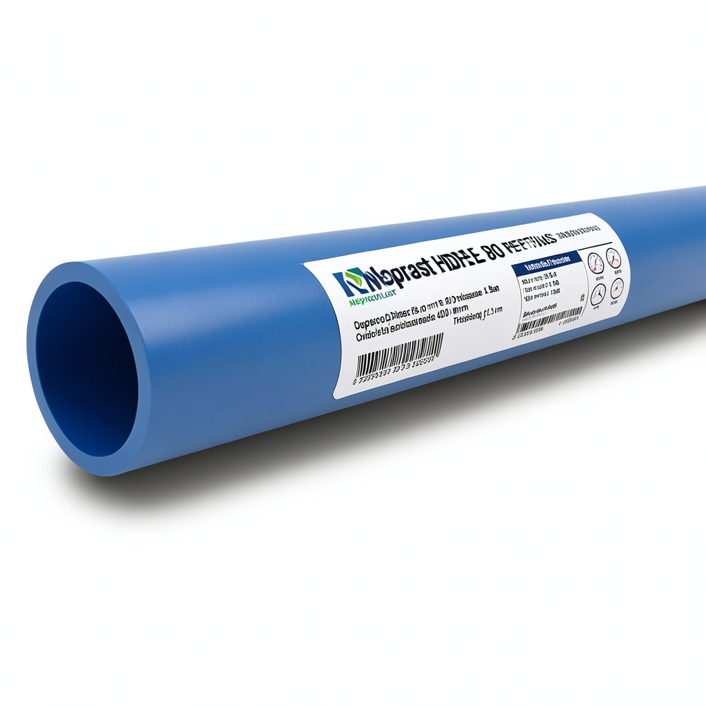 مواسير HDPE نيبروبلاست PE 80 ضغط 4 بار قطر خارجي 400 مم سمك 12.3 مم لون ازرق | نيبروبلاست