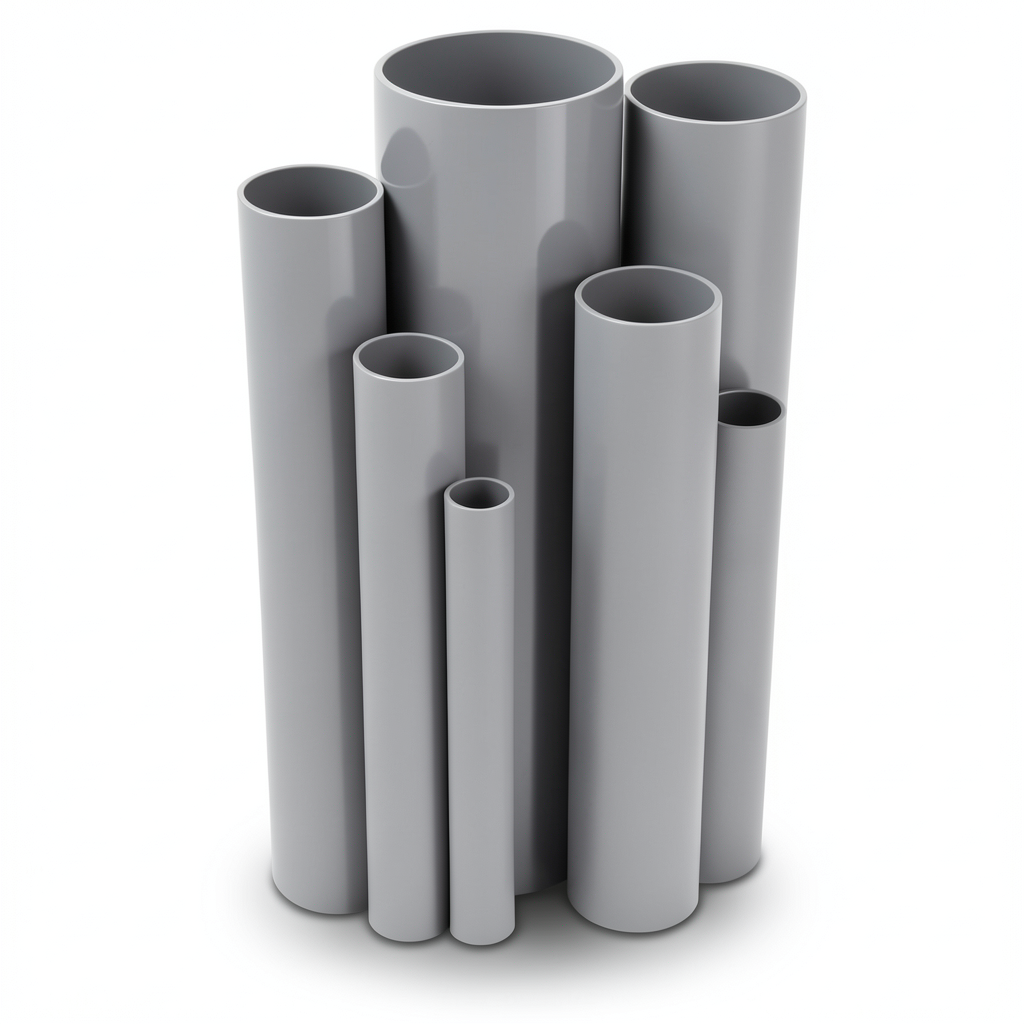 مواسير UPVC ضغط 10/20 بار قطر خارجي 110 مم سمك 5.3 مم لون رمادي