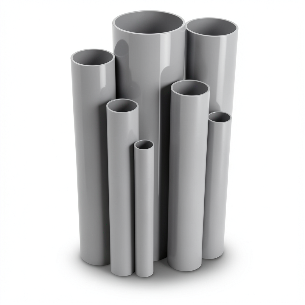 UPVC Pipes Nominal Pressure 6/20 Bar Outside Diameter 125 mm Thickness 3.7 mm Gray