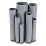 مواسير UPVC ضغط اسمي 10/20 بار قطر خارجي 140 مم سمك 6.7 مم لون رمادي