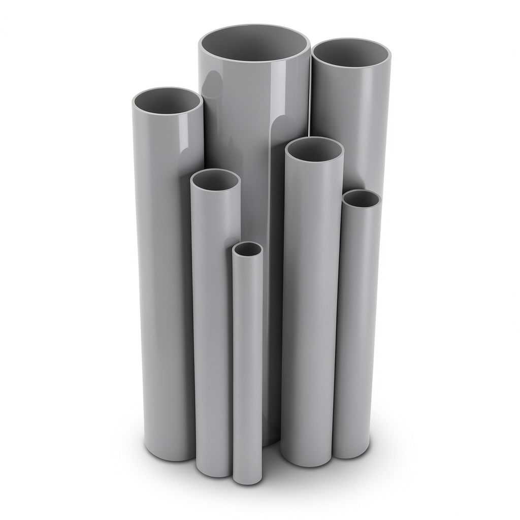 مواسير UPVC ضغط اسمي 16/20 بار قطر خارجي 140 مم سمك 10.4 مم لون رمادي