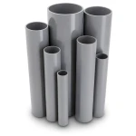 مواسير UPVC ضغط اسمي 6/20 بار قطر خارجي 160 مم سمك 4.7 مم لون رمادي
