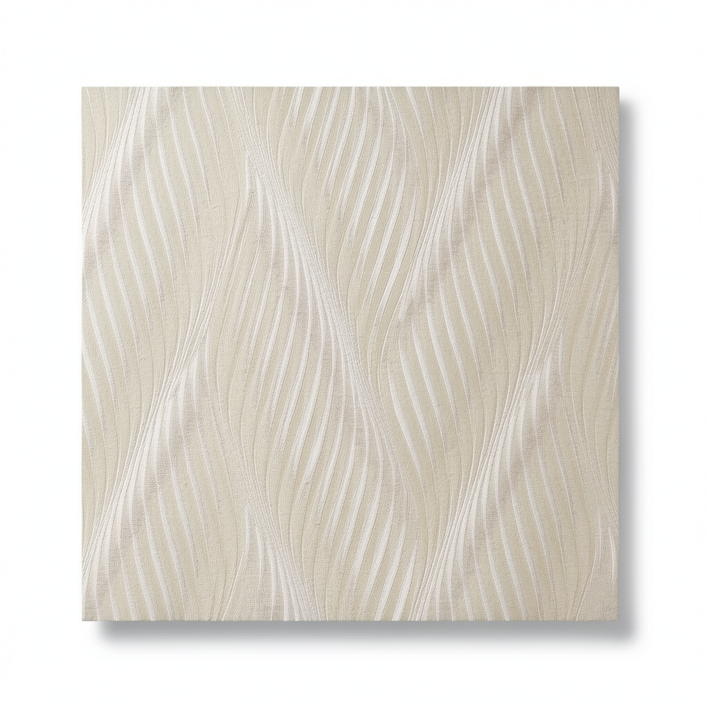 Italian Wall Decoration Wavy Wallpaper 10m x 0.53m Beige