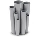 مواسير UPVC ضغط اسمي 10/20 بار قطر خارجي 160 مم سمك 7.7 مم لون رمادي