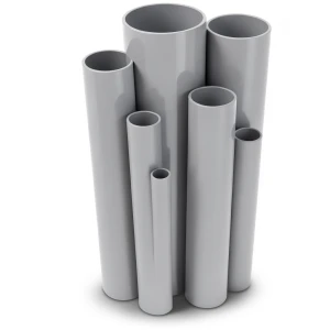 مواسير UPVC ضغط اسمي 10/20 بار قطر خارجي 160 مم سمك 7.7 مم لون رمادي