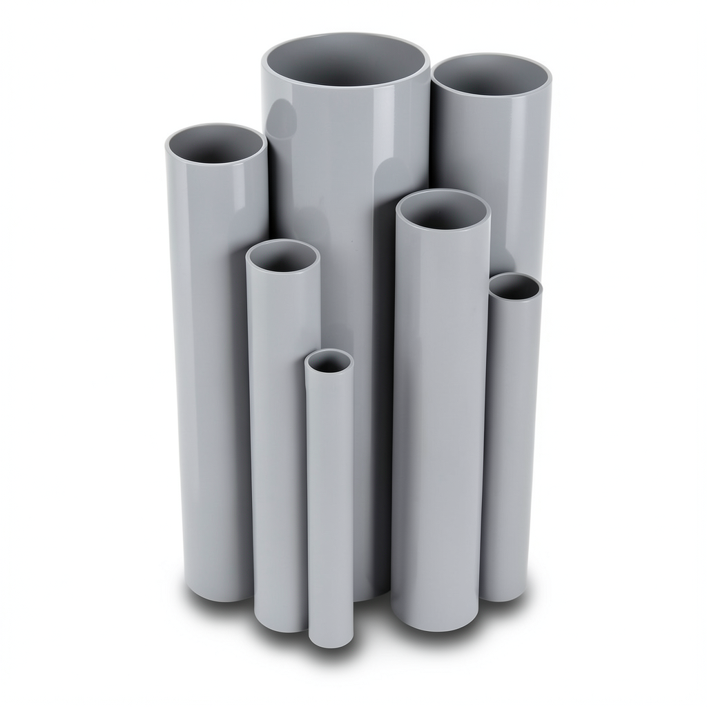 UPVC Pipes Pressure 10/20 Bar Outside Diameter 200 mm Thickness 9.6 mm Gray