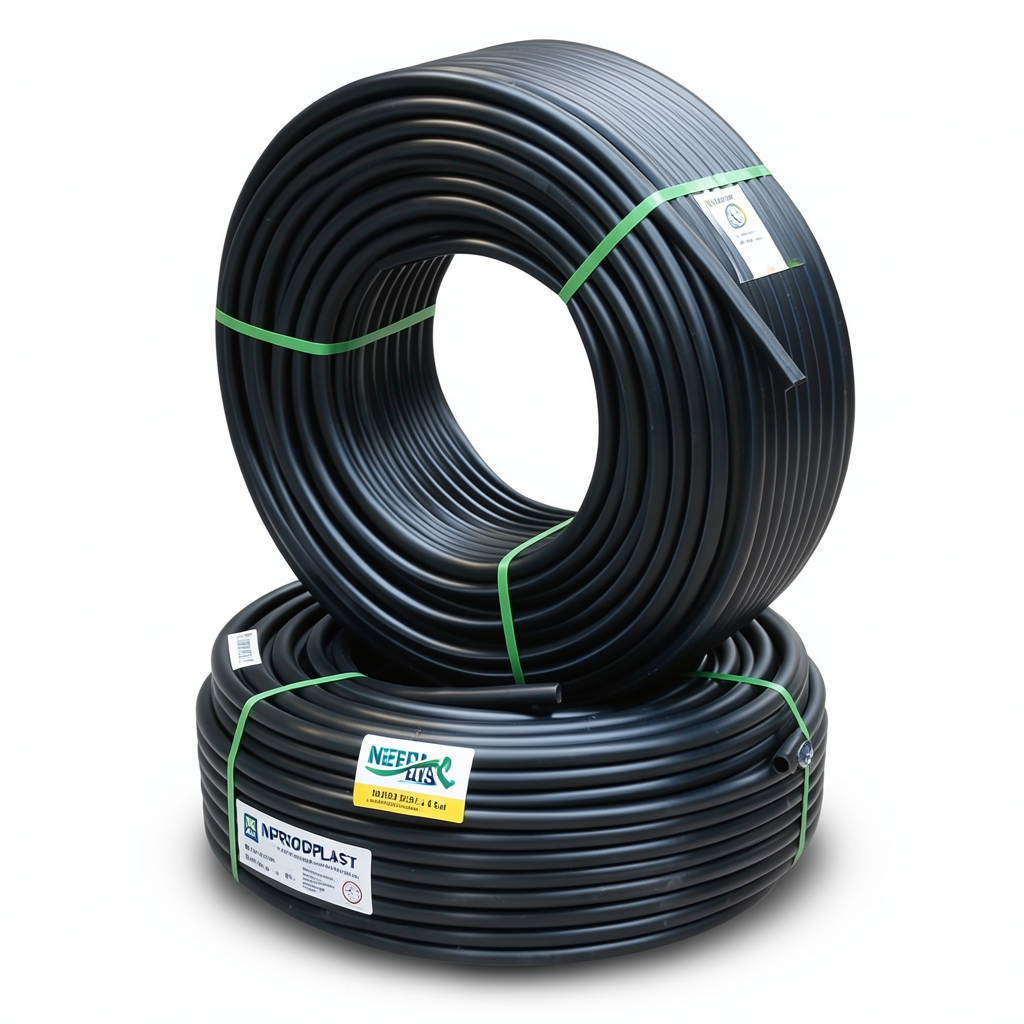 أنابيب HDPE PE 80 ضغط 4 بار قطر خارجي 125 مم سمك 3.9 مم لون أسود | نيبروبلاست