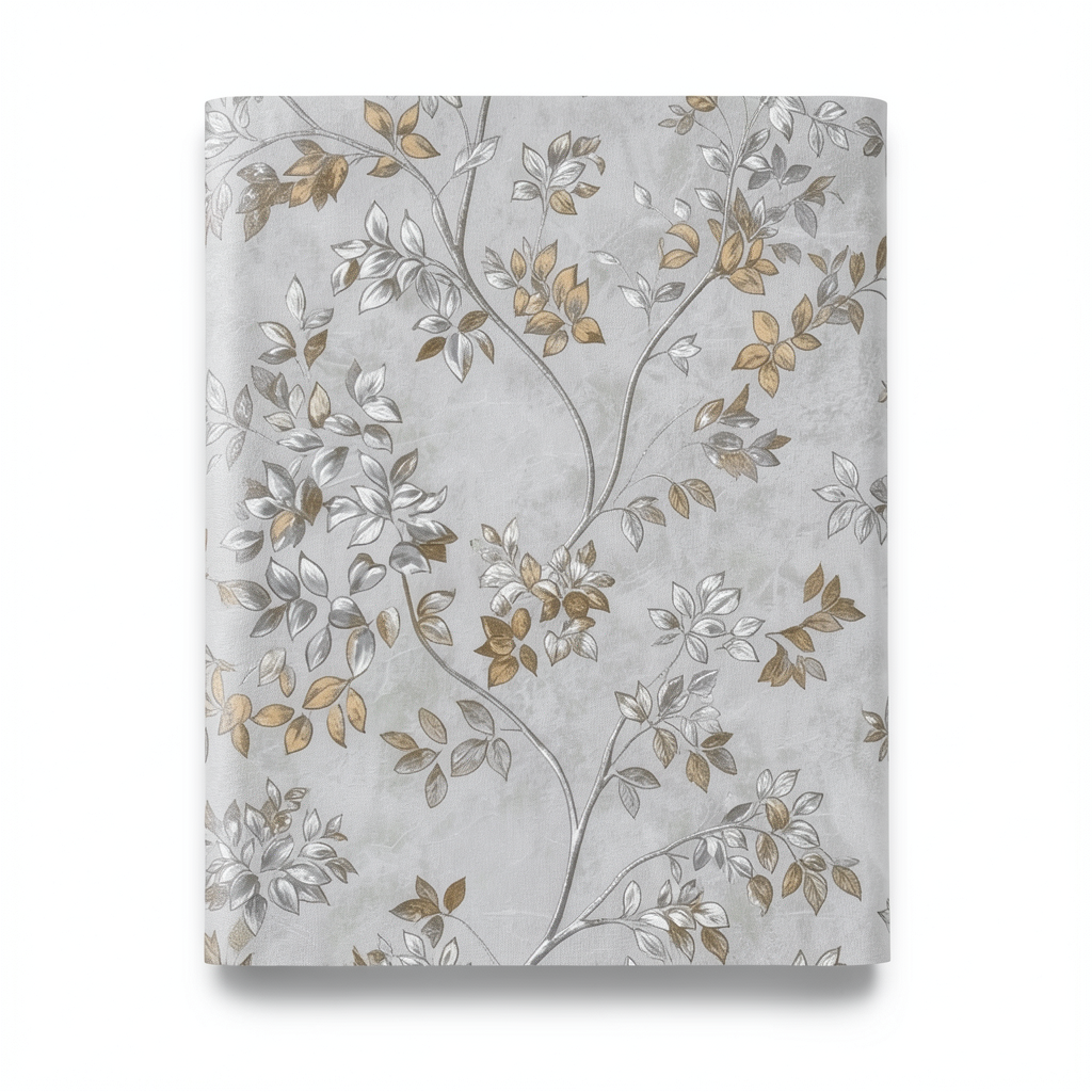 Italian Wallpaper Floral Design Pale Gray, Size 10mx0.53m, Model Z21708