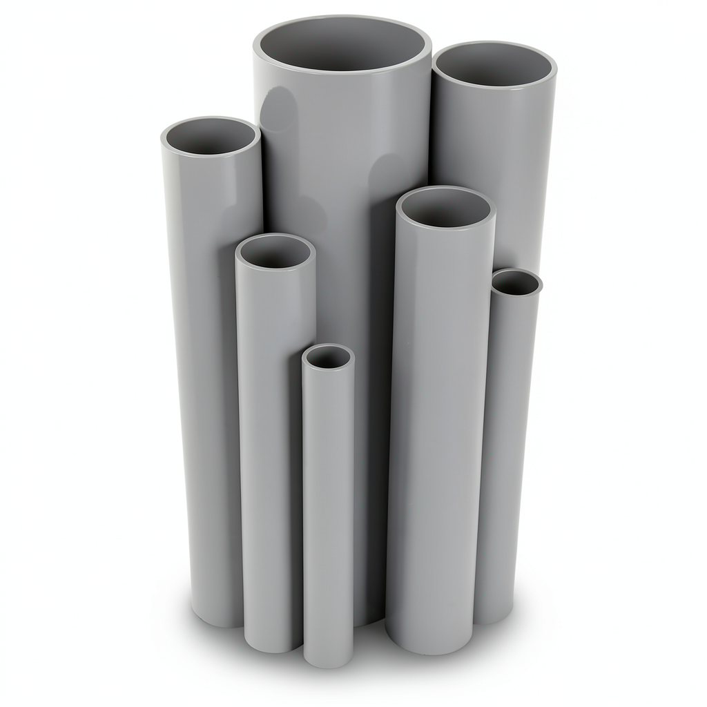 مواسير UPVC ضغط اسمي 16/20 بار قطر خارجي 75 مم سمك 5.6 مم لون رمادي