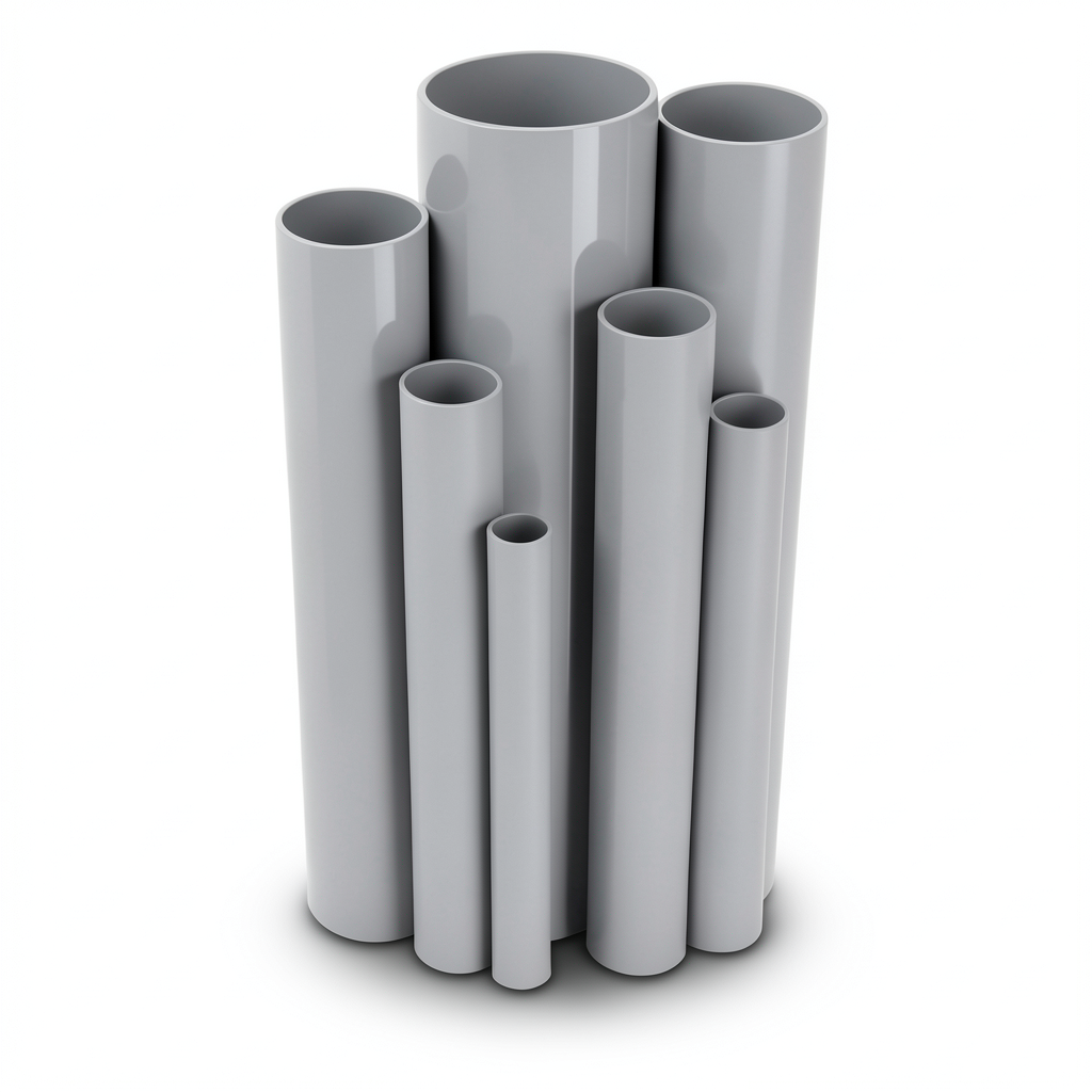 مواسير UPVC ضغط 6/20 بار قطر خارجي 90 مم سمك 2.7 مم لون رمادي