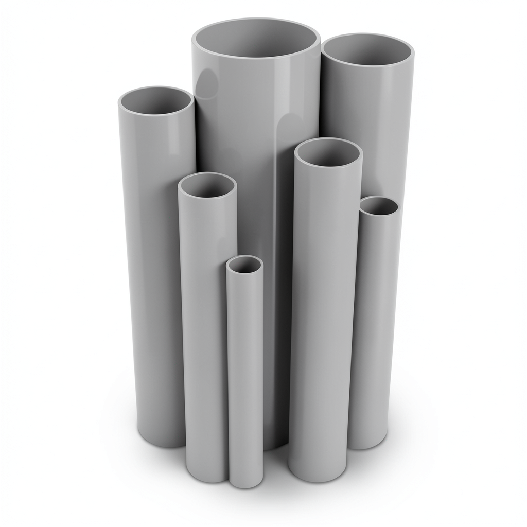 مواسير UPVC ضغط 10/20 بار قطر خارجي 90 مم سمك 4.3 مم لون رمادي