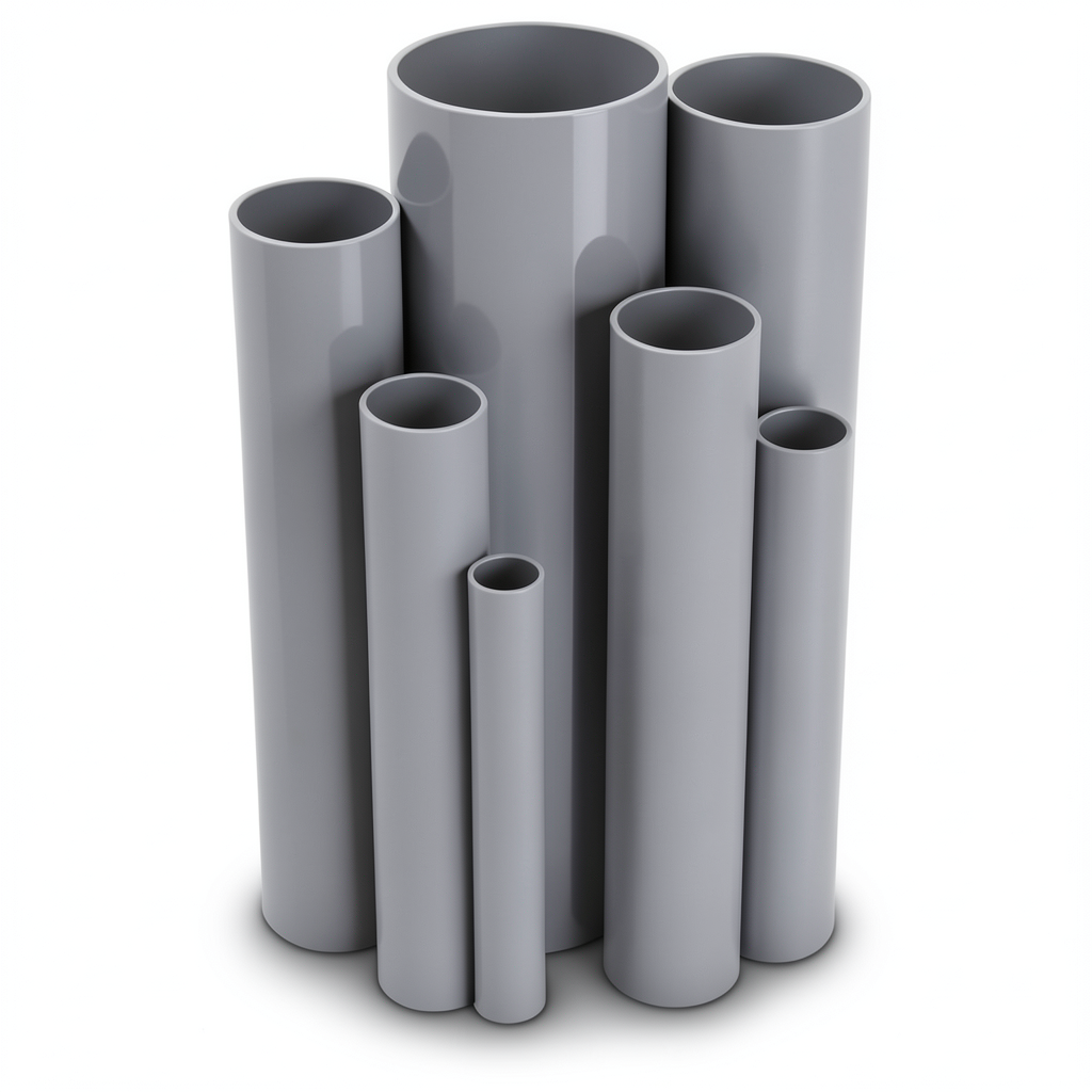 UPVC Pipes Nominal Pressure 6/20 Bar Outside Diameter 110 mm Thickness 3.2 mm Gray