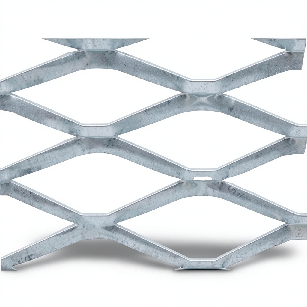 Galvanised Steel Expanded Metal Mesh Bahri Thickness 3.8 mm Width 1.22 m Length 6 m
