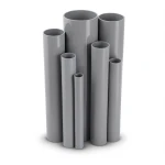 مواسير UPVC ضغط اسمي 6/20 بار قطر خارجي 140 مم سمك 4.1 مم لون رمادي