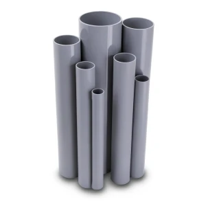 مواسير UPVC ضغط اسمي 10/20 بار قطر خارجي 140 مم سمك 6.7 مم لون رمادي