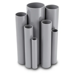 مواسير UPVC ضغط اسمي 16/20 بار قطر خارجي 140 مم سمك 10.4 مم لون رمادي