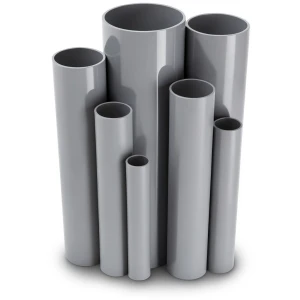 مواسير UPVC ضغط اسمي 6/20 بار قطر خارجي 160 مم سمك 4.7 مم لون رمادي