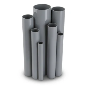 مواسير UPVC ضغط اسمي 10/20 بار قطر خارجي 160 مم سمك 7.7 مم لون رمادي