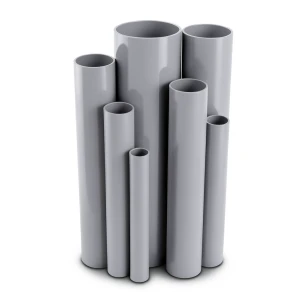 مواسير UPVC ضغط اسمي 6/20 بار قطر خارجي 200 مم سمك 5.9 مم لون رمادي