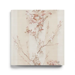 Italian Wallpaper Floral Design 10m x 1.06m Beige Color, Model 3022