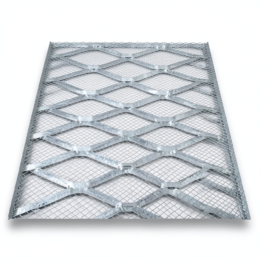 Galvanised Steel Expanded Metal Mesh Bahri Thickness 3.8 mm Width 1.22 m Length 7 m