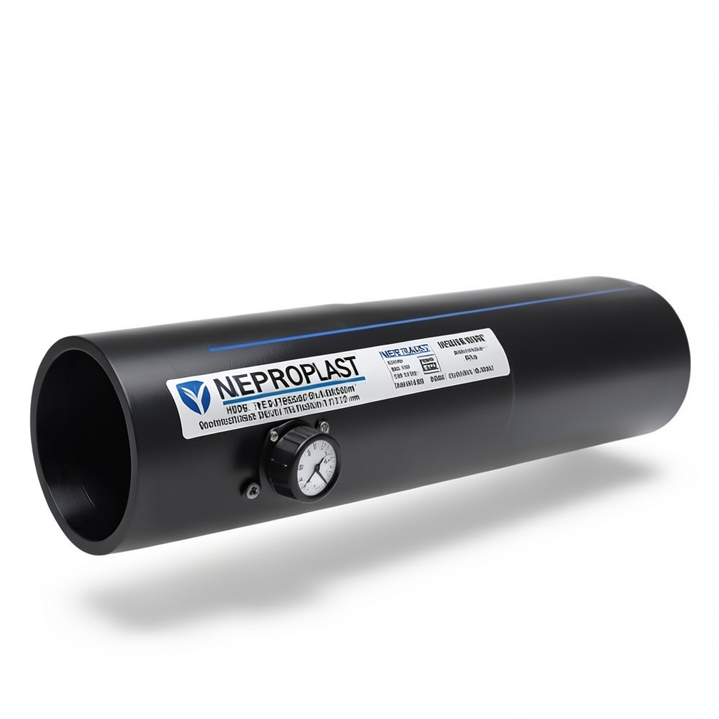 HDPE Pipes PE 80 Pressure 4 Bar Outside Diameter 560 mm Thickness 17.2 mm Black | NEPROPLAST