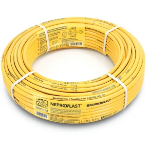 أنابيب HDPE نيبروبلاست PE 80 ضغط 4 بار قطر 50 مم سمك 1.8 مم لون أصفر | نيبروبلاست